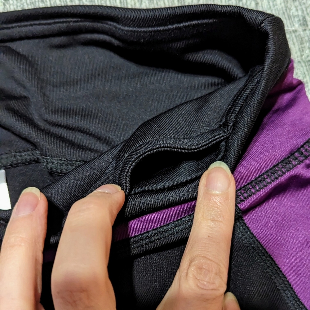 Hyba brand, size small yoa capris, excellent used condition, black w/purple - Picture 5 of 8